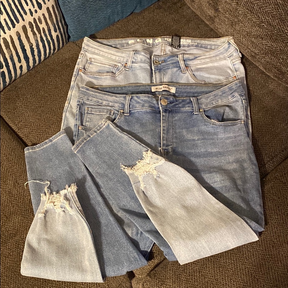 Blue Distressed Women's Jeans